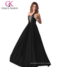 2015 New Arrivals Bordados Beaded Elegant Black One Shoulder Designer Evening Dresses CL3120-1